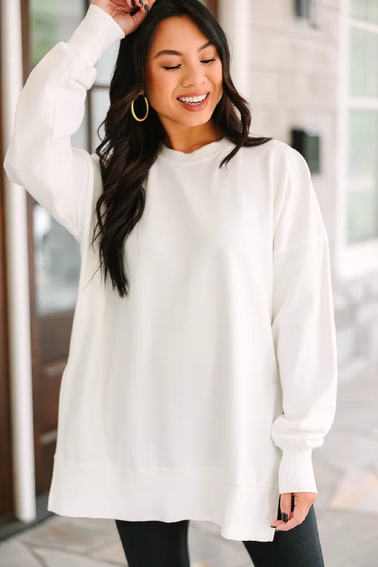 The Slouchy Cream White Pullover Dynamic Women's High - energy