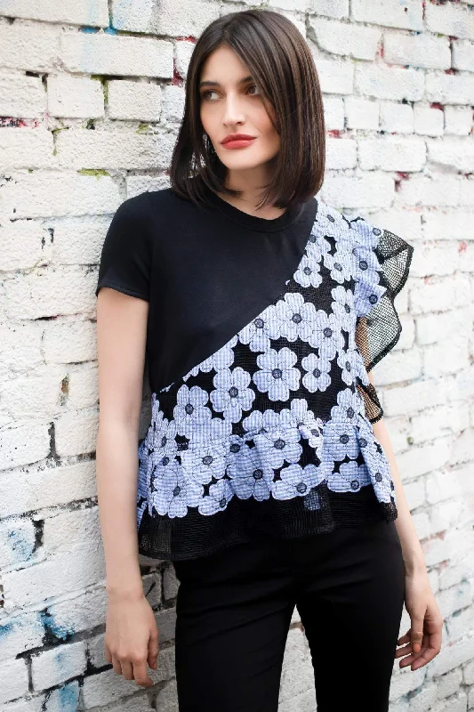 Cleo Top - Daisy Blue Confident Women's High - fashion