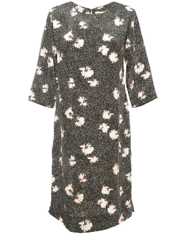 Floral Vintage Day Dress - L Modern Women's 