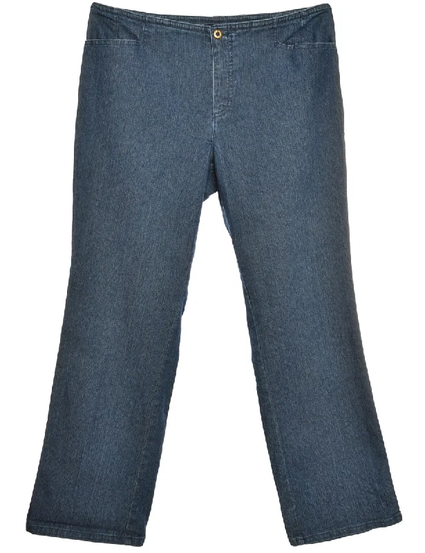 Zip Front Straight Fit Jeans - W34 L28 Elegant Women's Formal 