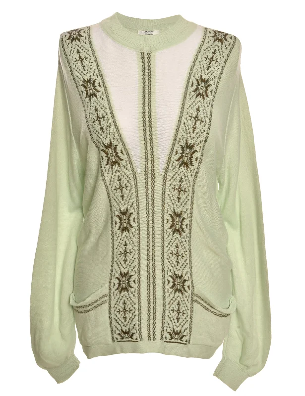 Lurex Thread Pattern Jumper - L Athletic Women's 