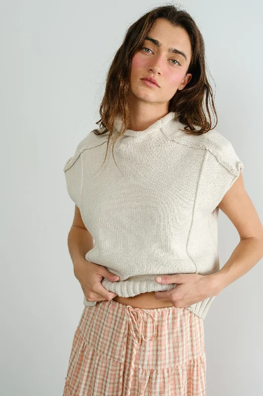 Savannah Seam Detail Sleeveless Sweater Earthy Women's 
