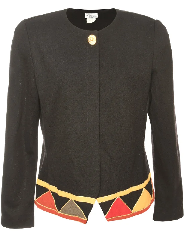 Button Front Black Jacket - M Sustainable Organic