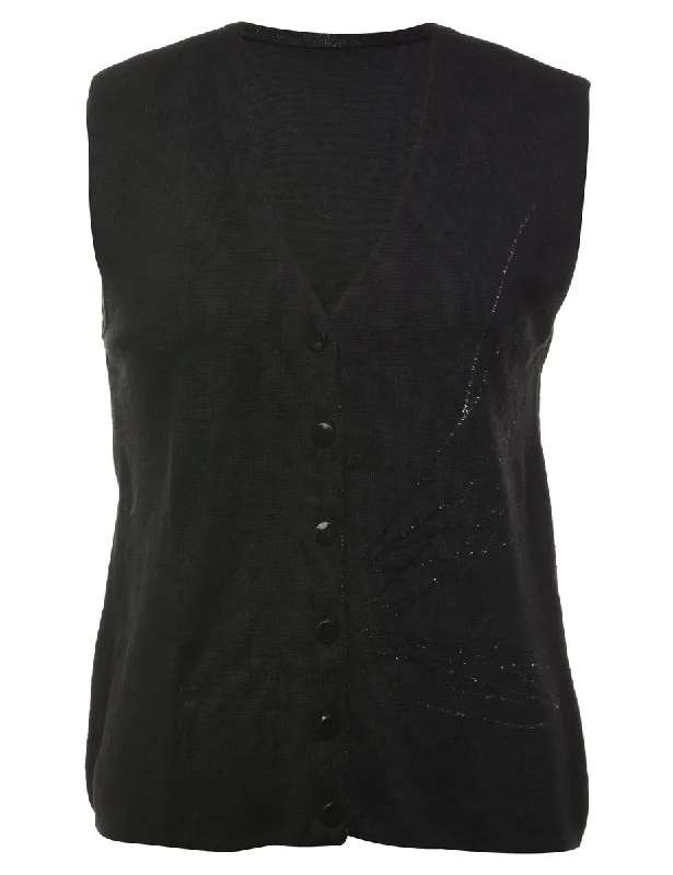 Button Front Sweater Vest - M Bohemian Women's Free