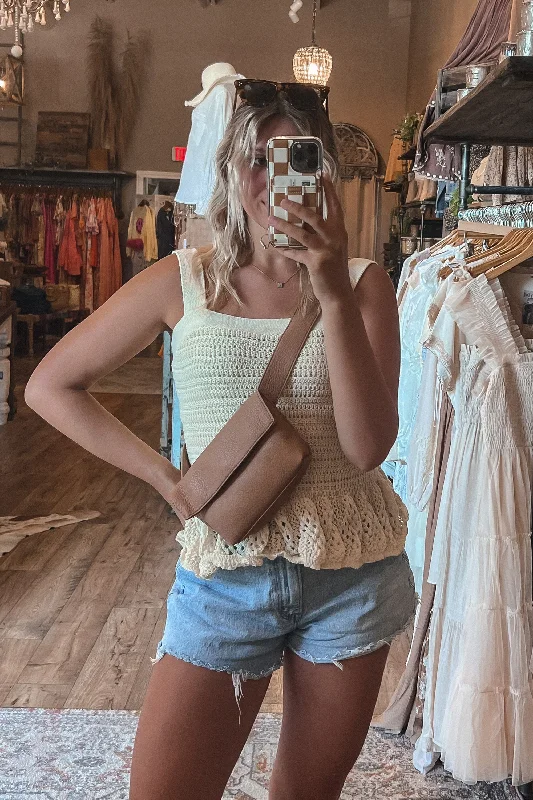 Crochet Peplum Tank Trendy Women's 