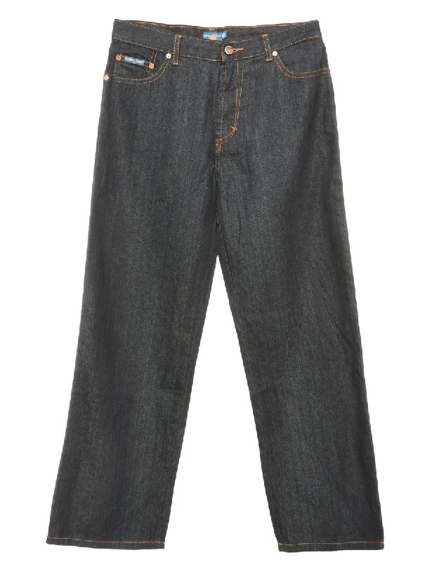 Dark Wash Zip Front Skinny Fit Jeans - W32 L29 Rugged Women's Outdoor 