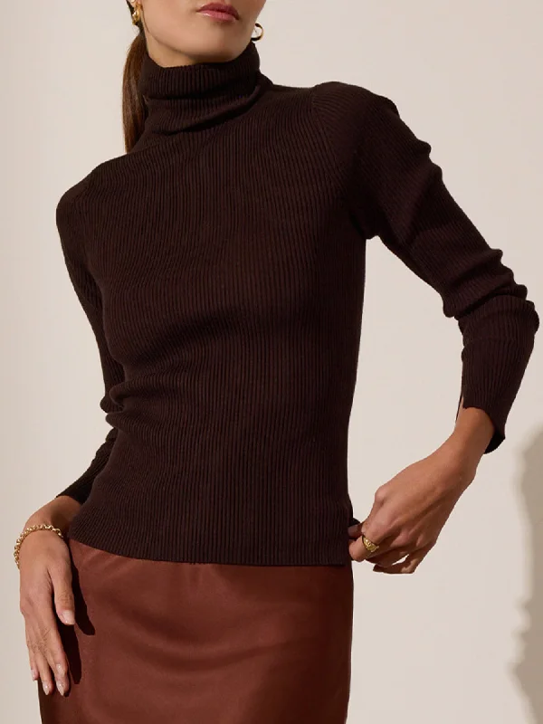 The Noel Ribbed Turtleneck Geometric