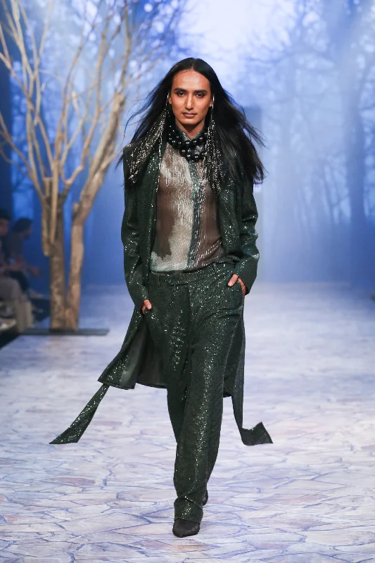 Emerald Lurex Printed Shirt performance