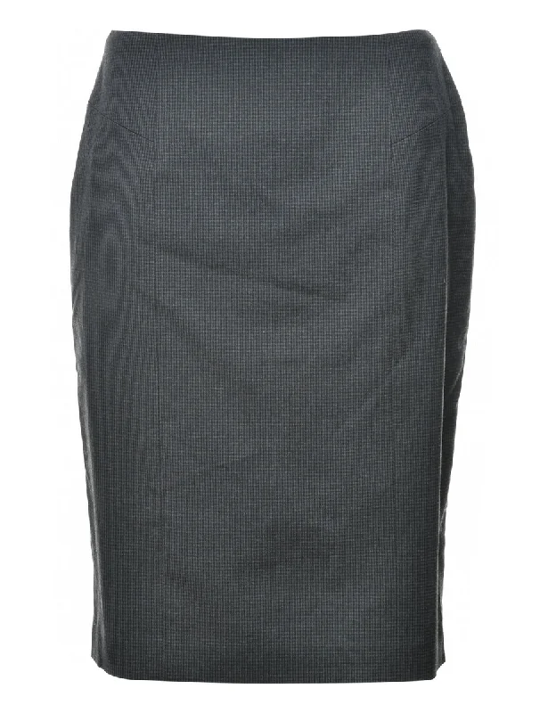 Checked Pencil Skirt - M Bold Women's Animal Print