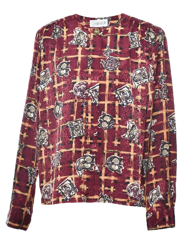 Patterned Blouse - L Practical Women's Quick - dry
