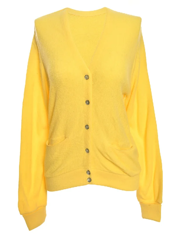 Button Front Yellow Cardigan - XXL Women