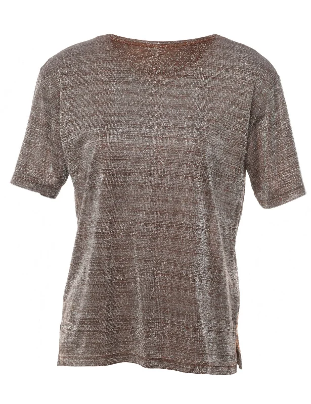 Brown Lurex Evening Top - M Dynamic Women's High - energy