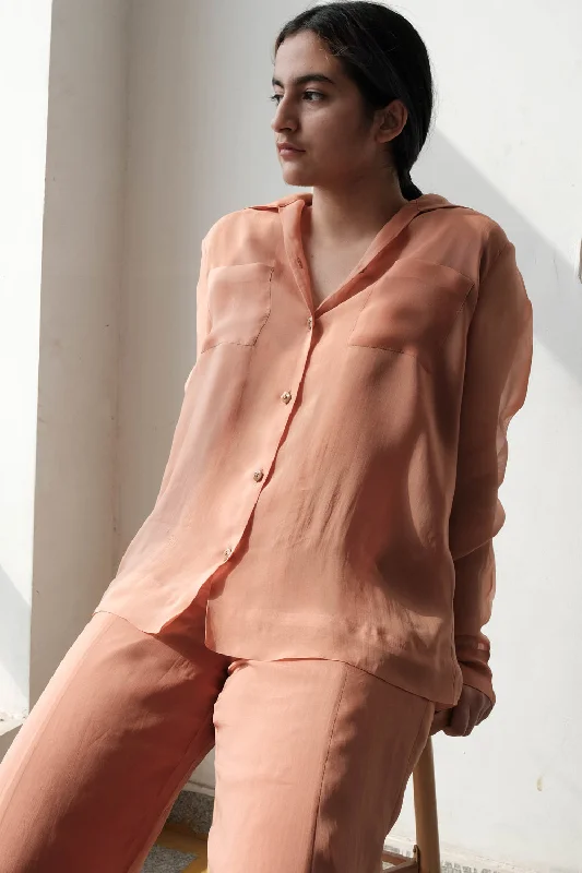 Pale Peach Sheer Shirt performance