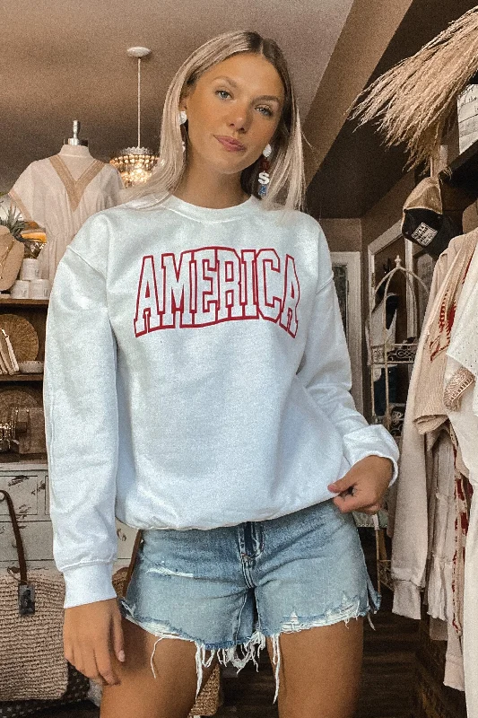 America Sweatshirt Relaxed Women's 