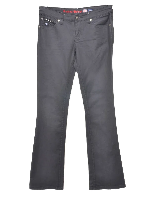 Embellished Straight Fit Jeans - W28 L33 Bold Women's Animal Print