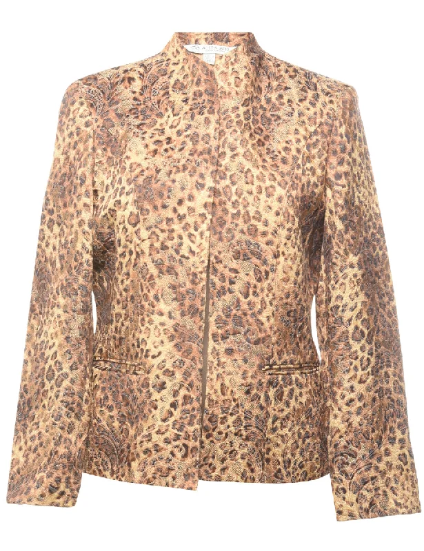 Leopard Pattern Jacket - L Refined Women's Classic 