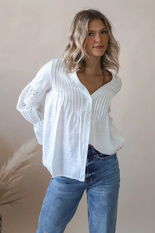 Eyelet Blouse Stylish Women's Neon