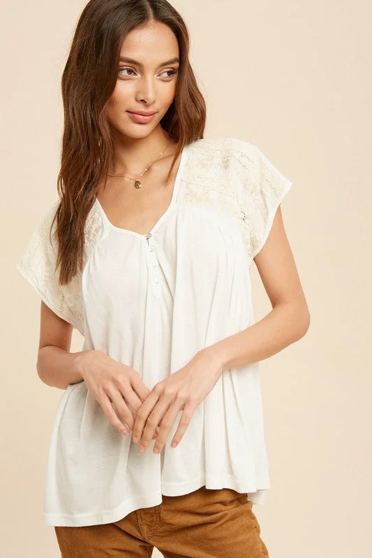 Caleb Ivory Blouse Trendy Women's Oversized