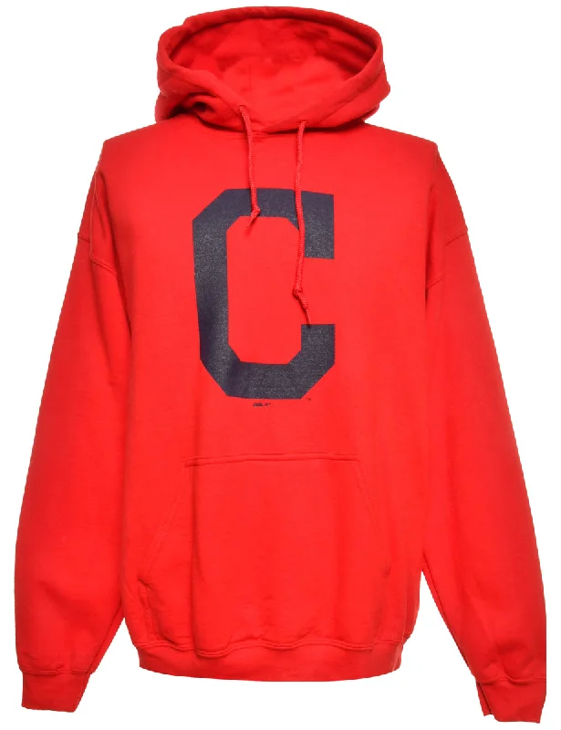 Red Printed Hoodie - L Dapper Women's 1920S