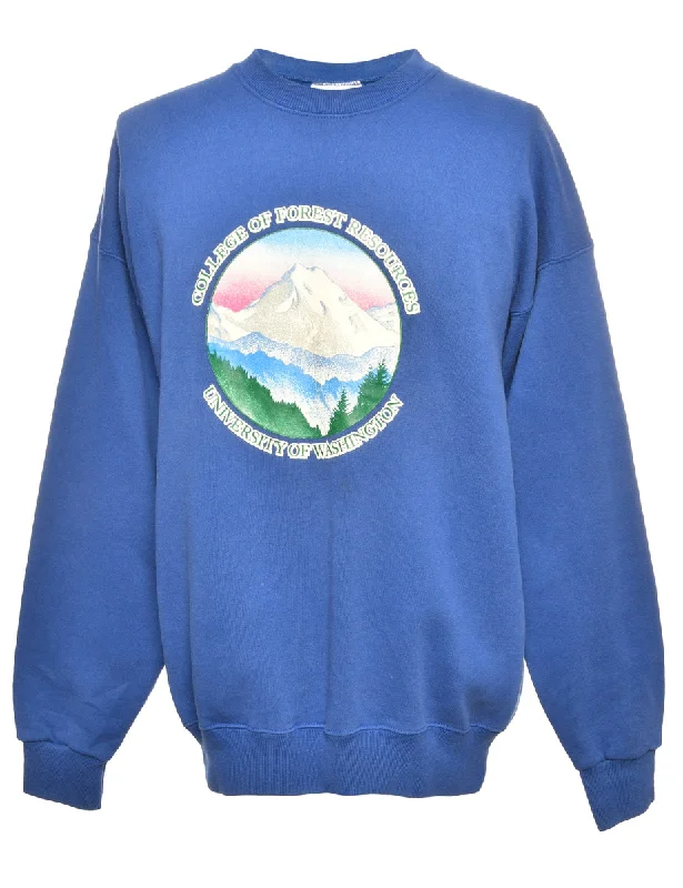Lee Navy Printed Sweatshirt - L Vacation
