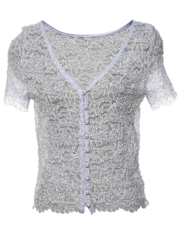 Floral Lace Top - S Edgy Women's Punk