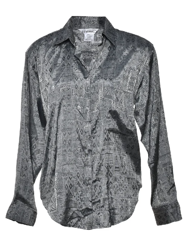 Brocade Pattern Shirt - M British Gentlewoman Style