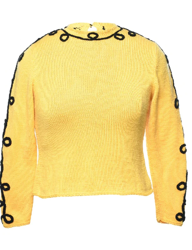 Cropped Yellow Jumper - M Sporty Women's Athleisure 