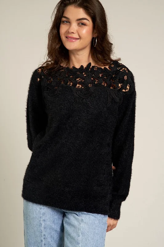 Adele Crochet Lace Sweater Sporty Women's Tennis