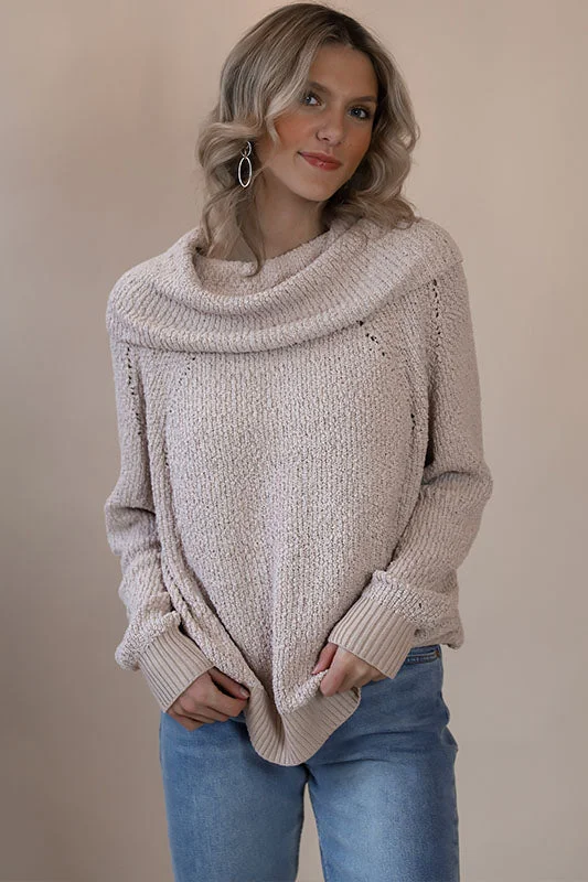 Kenzie Beige Sweater Cool Women's Distressed