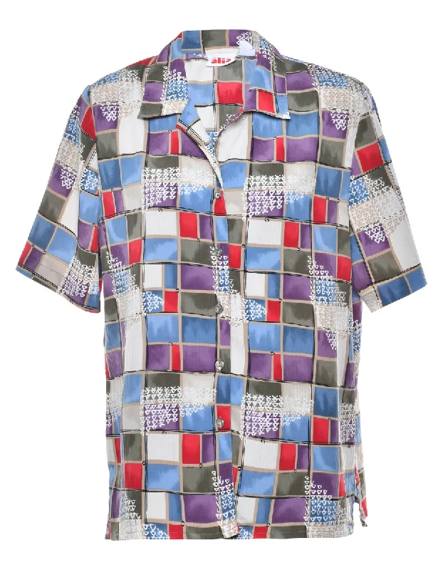 Geometric Blouse - L Stylish Women's Tropical 