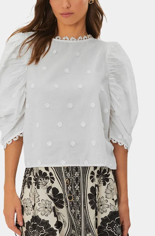 Off-White 3D Flowers Blouse Vintage Women's 1970S 