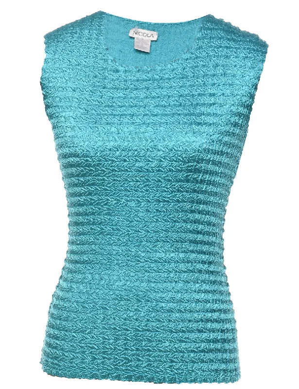 Smocked Blue Top - S Earthy Women's 