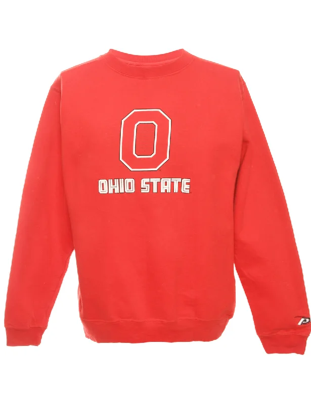Red Ohio State Printed Sweatshirt - M Feminine Women's Soft 