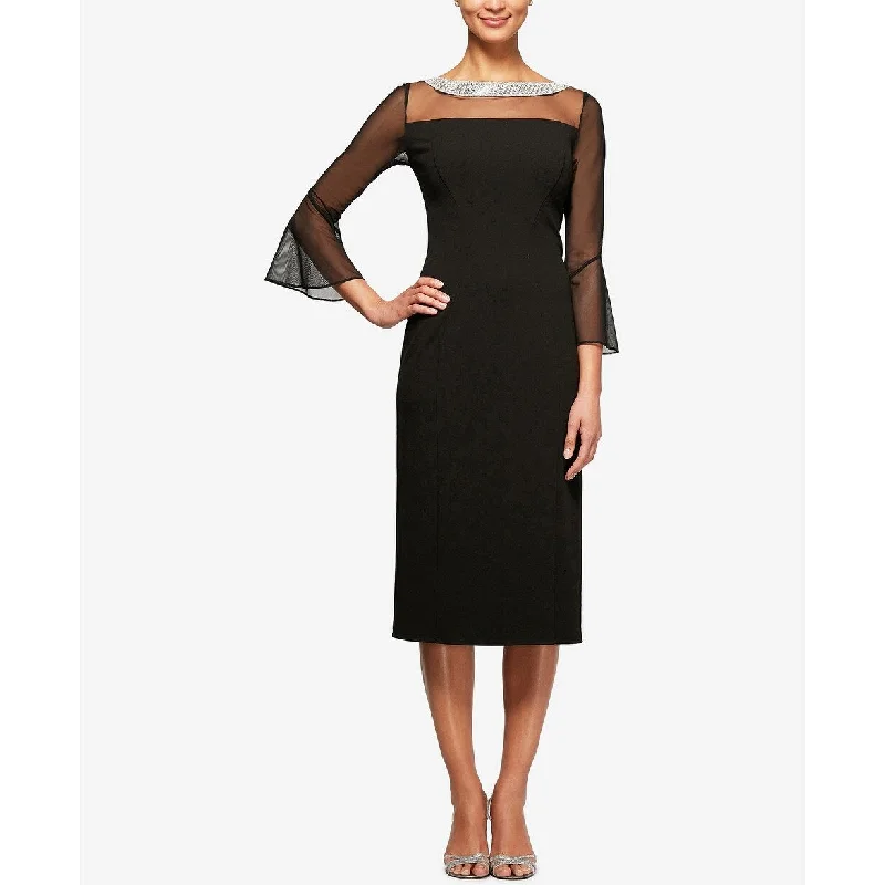 Alex Evenings Women's Embellished Shift Dress Black Size 14 French