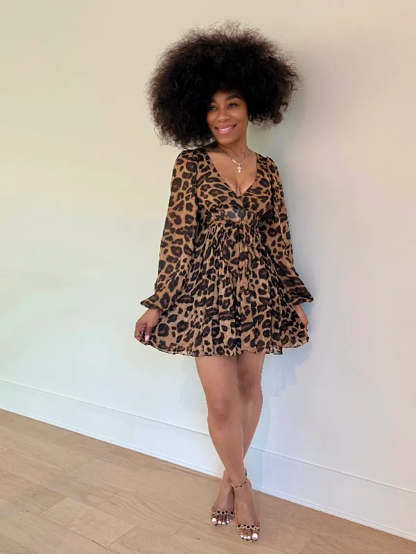 Animal Pleat dress Earthy Women's Hemp - based
