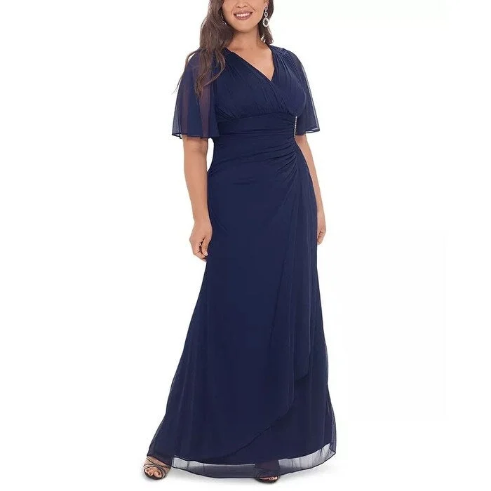 B & A By Betsy & Adam Women's Plus Embellished Gown Navy Size 20W Minimalist Women's Casual