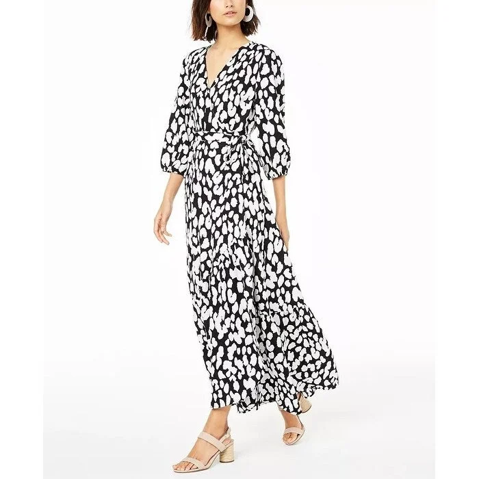 Bar III Women's Printed Wrap Dress Natural Size Medium Edgy Women's Punk
