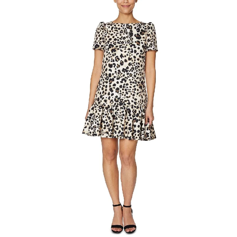 Betsey Johnson Women's Scuba Ruffle-Hem Dress Brown Size 0 Elegant Women's Formal 