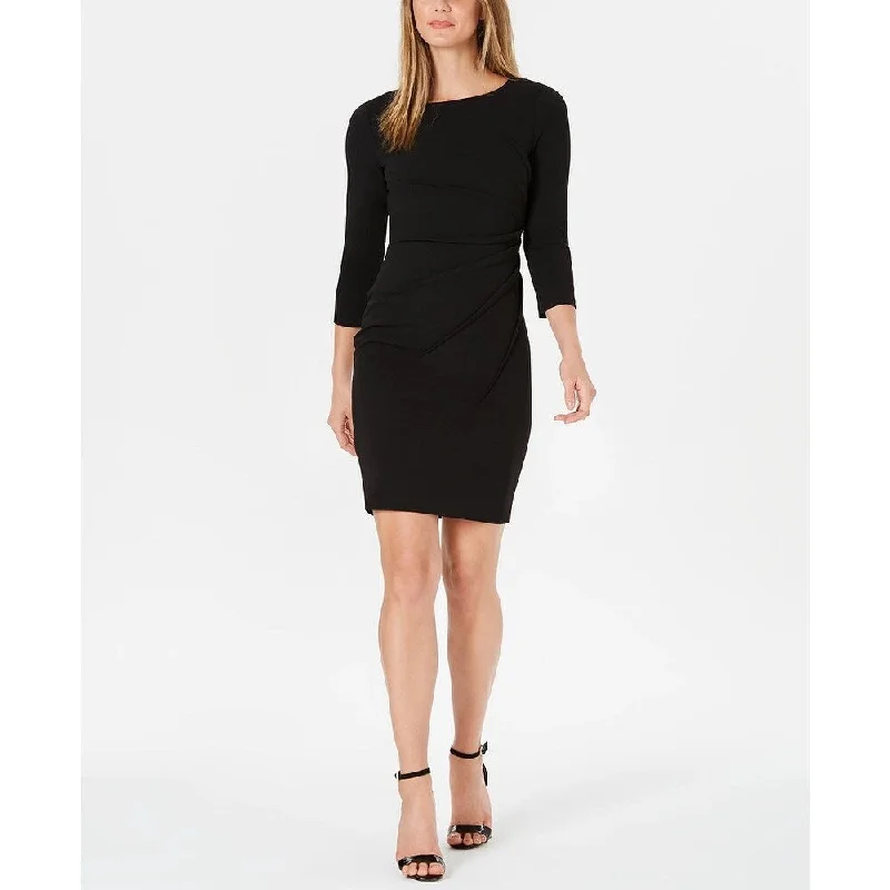 Calvin Klein Women's Starburst Sheath Dress Black Size 12 British Gentlewoman Style