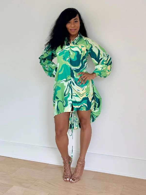 Green Mix Dress Hip Women's Urban