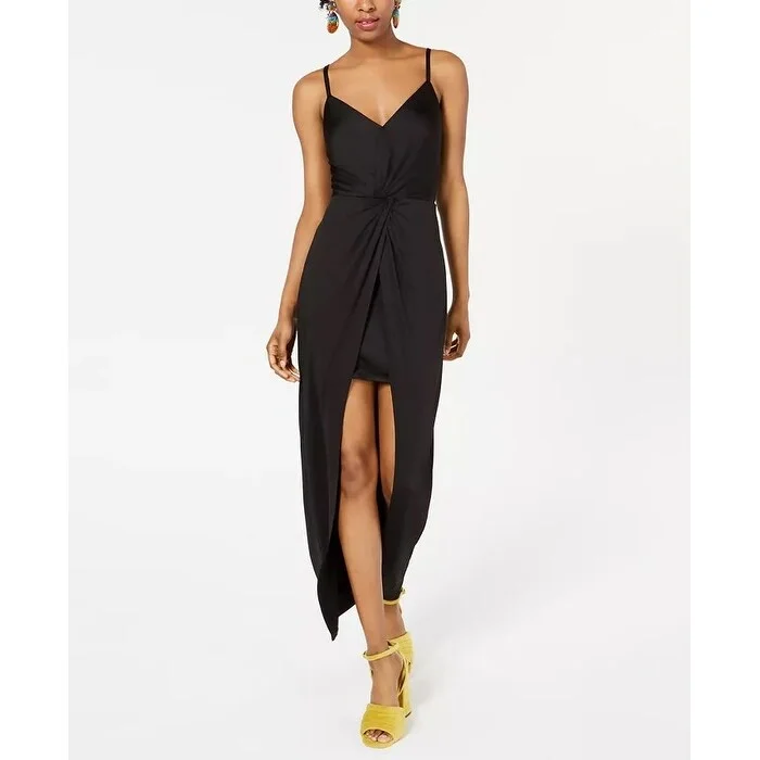 Material Girl Junior's High Low Maxi Dress Black Size X-Small Traditional Women's Wool
