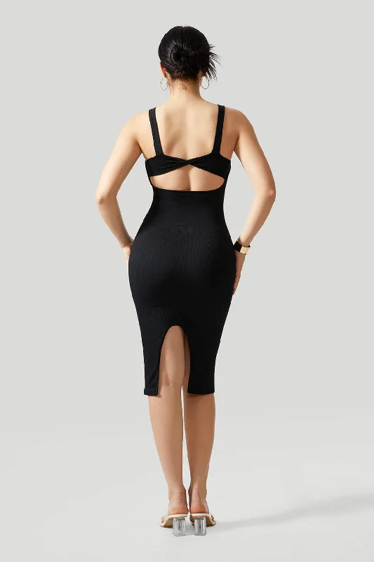 Straps Back Twist Dress Modern Women's 
