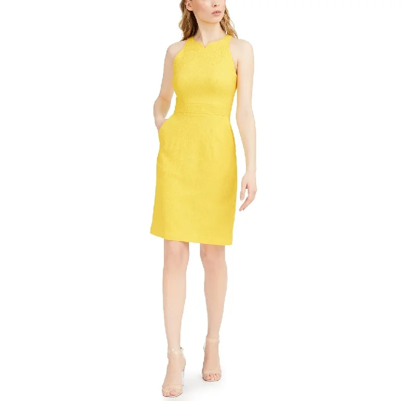 Nanette Lepore Women's Sleeveless Sheath Dress Bright Yellow Size 2 French