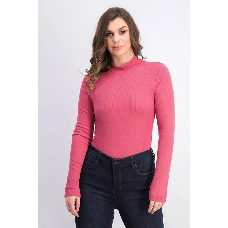 Self Esteem Juniors' Mock-Neck Bodysuit Pink Size Medium Casual Women's Japanese 
