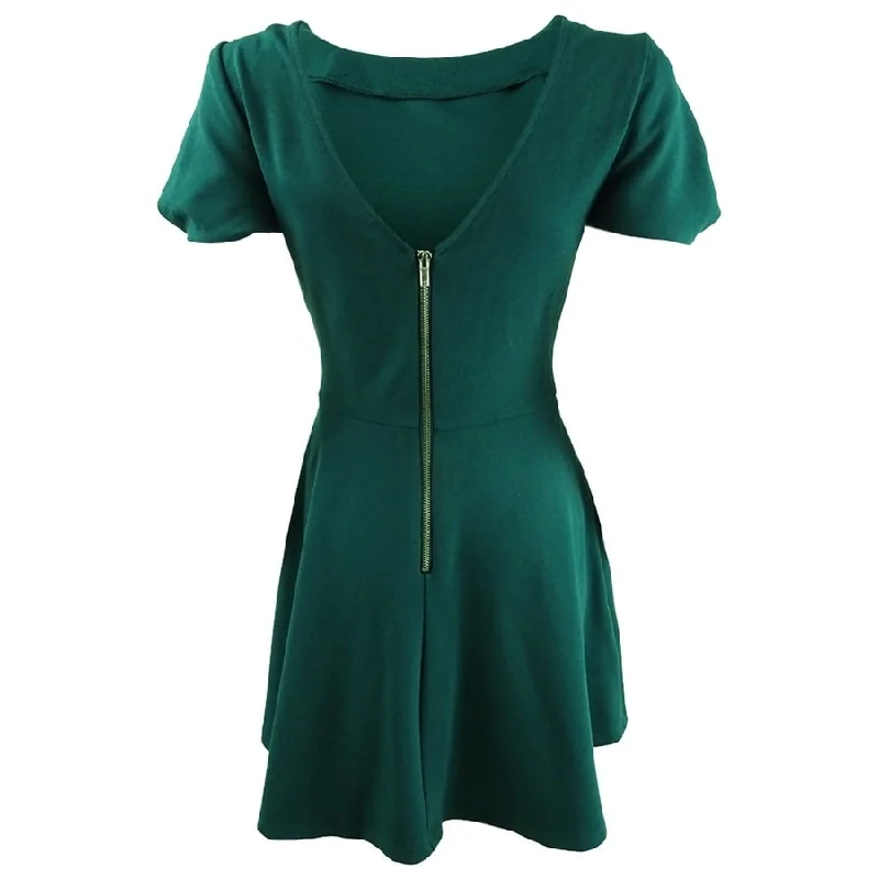 Speechless Juniors' Skater Dress Evergreen Size Medium Cozy Women's Winter