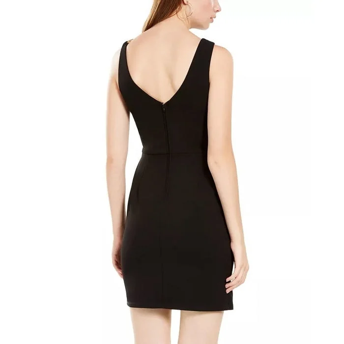 Teeze Me Juniors' Chain-Strap Sheath Dress Black Size 1 Casual Women's Loose - fitting