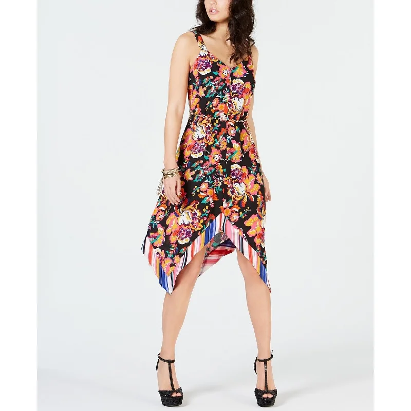 Thalia Sodi Women's Belted Handkerchief-Hem Dress Size Large Sporty Women's Athleisure 
