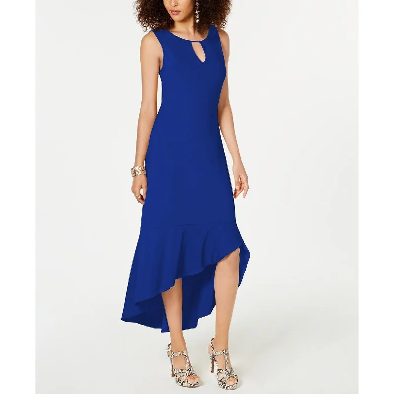 Thalia Sodi Women's Flounce-Hem Maxi Dress Blue Size Large Earthy Women's 