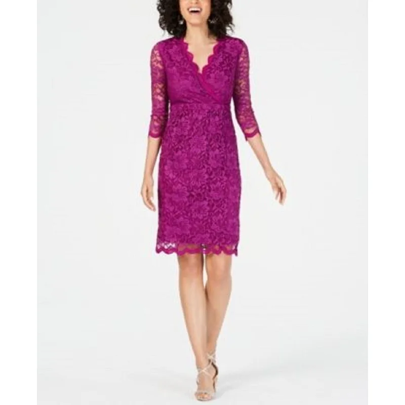 Thalia Sodi Women's Lace Sheath Dress Dark Purple Size Extra Small - X-Small Cozy Women's Sherpa - lined