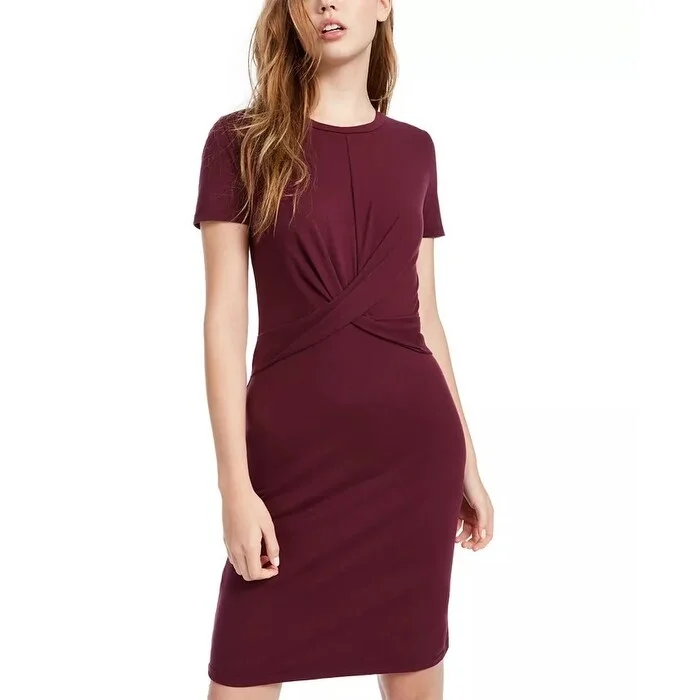 Ultra Flirt Juniors' Twist-Front T-Shirt Dress Bright Purple Size Extra Small - X-Small Relaxed Women's Beachy